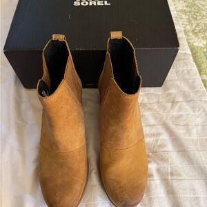 Sorel Chestnut Leather Ankle Boots